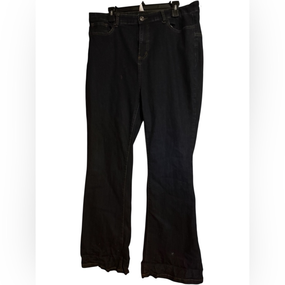 Modcloth rainbows follow me dark wash denim Flare Women's Jeans 18